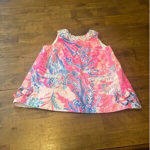 Lilly Pulitzer Baby Shift DRESS ONLY NO BLOOMERS Size 18-24 Months Coral Reef